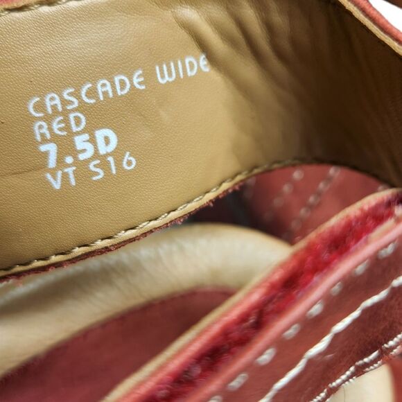 Earth Cascade Leather Red Wedges Sandals Slingback Cutout Cottagecore Boho 7.5 - Picture 10 of 13